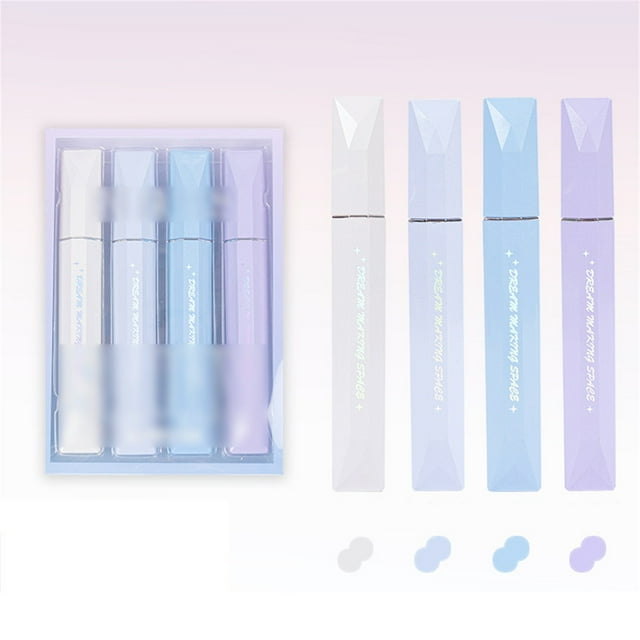 Ctnporpo Bright Pastel Highlighters Set of 4 Aesthetic Highlighters In Chisel Tips Metal Highlighters Highlights Notes and Glitter Ink Sets 13ml Ballpoint Pen