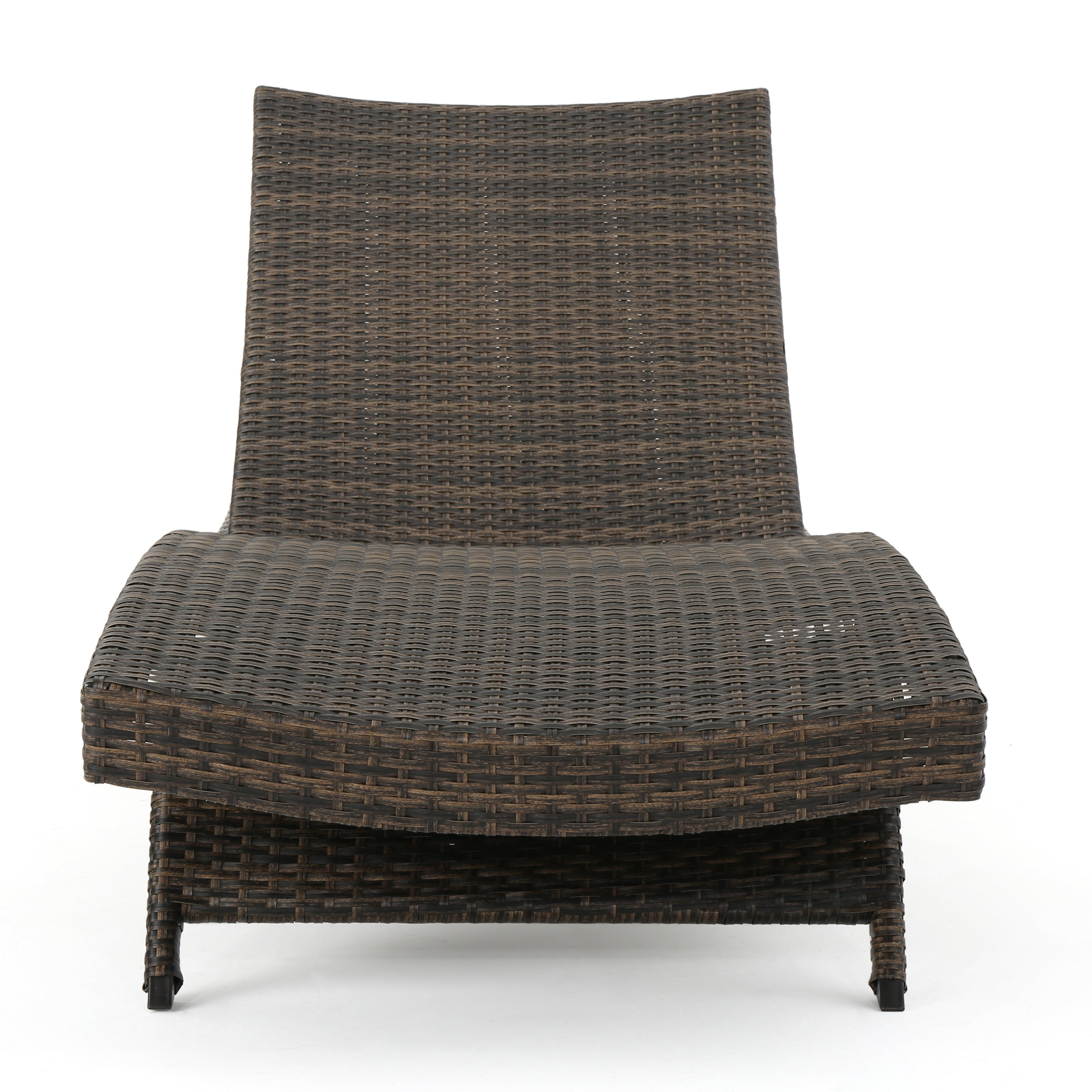 Theresa Outdoor Wicker Chaise Lounge with Aluminum Frame Mixed Mocha Walmart