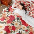 thumbnail image 4 of Feelyou Retro Romantic Rose Bedding Comforter Set 7pcs, Spring Red Flower King Bedding Sets, Vintage Western Fashion Reversible Bed Sheets, Microfiber Bedroom Decor, 4 of 8