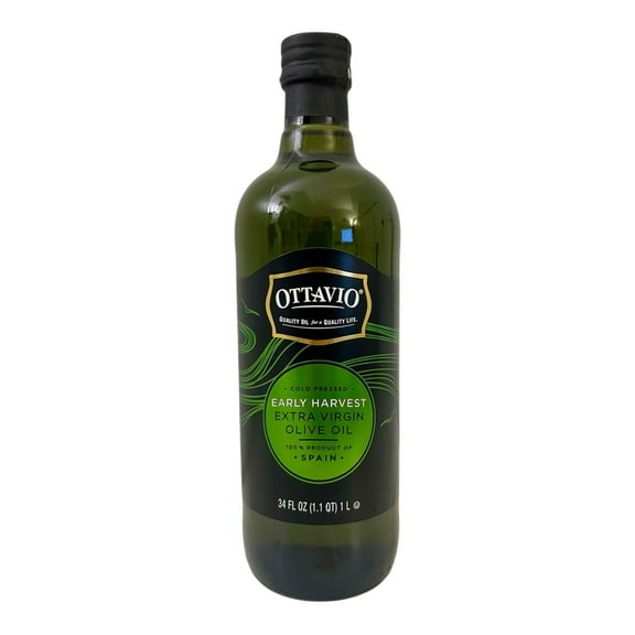Ottavio Early Harvest Extra Virgin Olive Oil, Cold Pressed, 34 fl oz (1L), Product of Spain