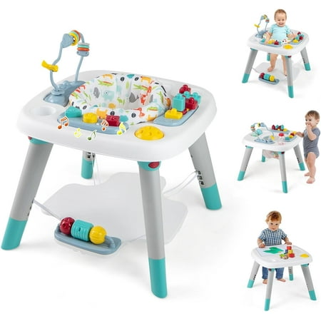 BABY JOY 6-in-1Baby Activity Center, Baby Jumper & Interactive Play Table with 360° Rotating Seat, Detachable Toys & Music, Montessori-Inspired Design, Activity Center for Infant Toddlers 6-36 Months