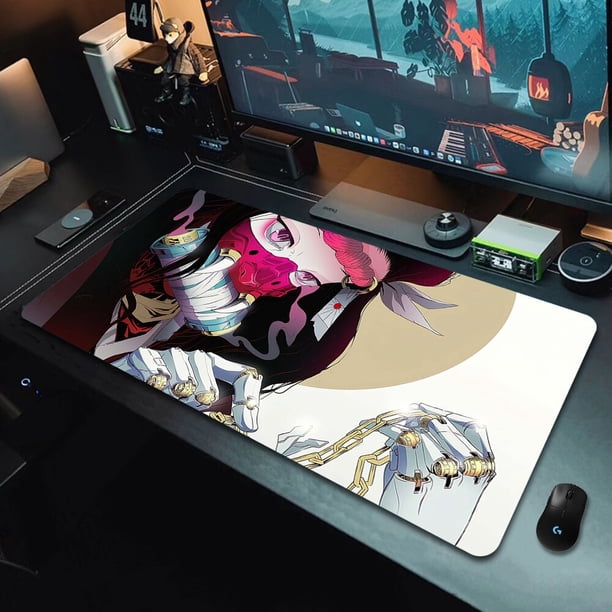 Alfombrilla De Ratón De Arte Japonés Samurái De Gran Tamaño, Alfombrilla De Ratón De Goma Natural Para Ordenador De Gaming, Alfombrilla De Escritorio Con Borde De Bloqueo Para Teclado LIUWENJING Unisex