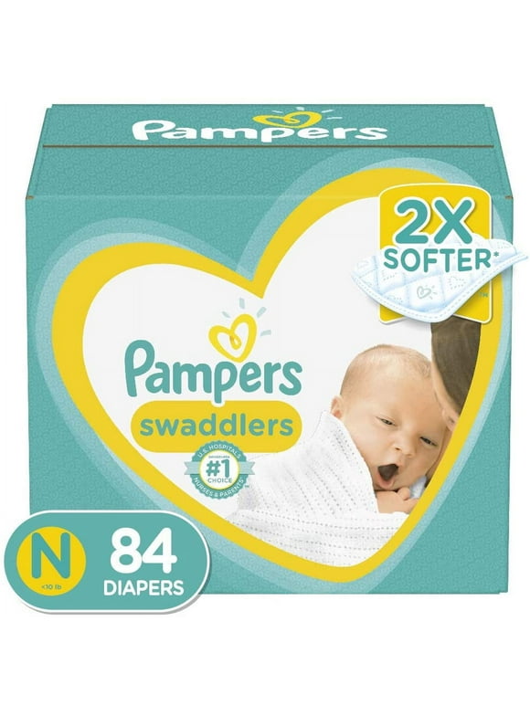 Diapers Newborn/Size 0 (< 10 lb), 84 Count - Pampers Swaddlers Disposable Baby Diapers, Super Pack (Packaging May Vary)