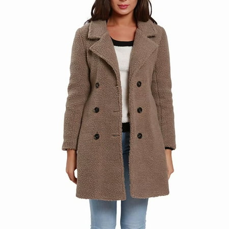 Open Trench - Akoyovwerve Women's Winter Windbreaker Open Front Cardigan Jacket long Trench Coat Outerwear