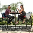 thumbnail image 2 of Best Choice Products 3-Piece Outdoor Wicker Patio Bar Table Bistro Set w/ Barstools, Steel Frame - Brown/Red, 2 of 7
