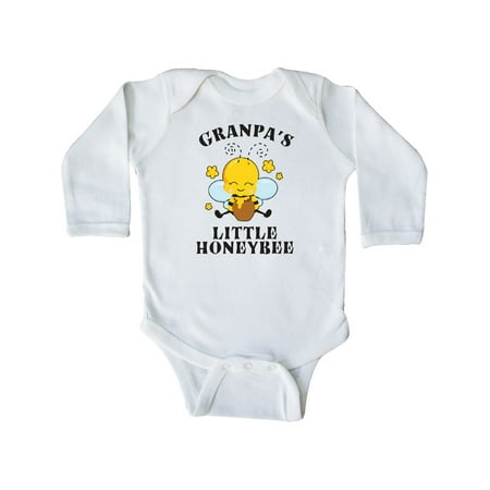 

Inktastic Cute Bee Granpa s Little Honeybee with Stars Gift Baby Boy or Baby Girl Long Sleeve Bodysuit