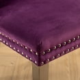 thumbnail image 6 of Modern Solid Wood Dining Chairs With Velvet Upholstery In Purple And Legs, Of 2 Graceful Trim Nailhead, 6 of 6