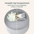 thumbnail image 6 of Bentgo Bowl - Insulated Leak-Resistant Bowl with Snack Compartment, Collapsible Utensils and Improved Easy-Grip Design for On-the-Go - Holds Soup, Rice, Cereal & More - BPA-Free, 21.2 oz (Gray), 6 of 11