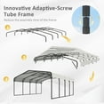 thumbnail image 3 of VEIKOUS 20' x 20' Outdoor Metal Carport for 2-Car Storage, Heavy Duty Galvanized Steel Garage Shelter for Patio, Backyard, White, 3 of 23