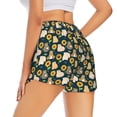 thumbnail image 4 of Picia Bear Sunflower Pattern Women's 2 in 1 Athletic Running Shorts High Waisted Workout Casual Gym Sweat Shorts with Comfy Liner Zipper Pockets-X-Large, 4 of 9
