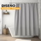 thumbnail image 3 of Cortina de baño de tela lavable Gaon beige con ojillos de aluminio y ganchos, 3 of 5