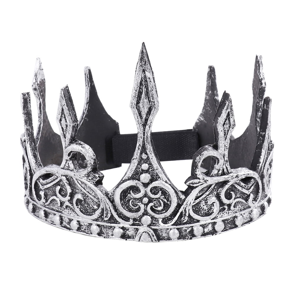 Antique Silver King Medieva Crown Headband Pu Crown Men Crown Headdress  Party Favors