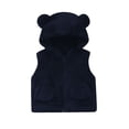 thumbnail image 1 of Children's Winter Solid Sleeveless Hooded Zipper Fleece Warm Coat, 1 of 5