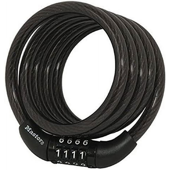 Master Lock Combination Cable Lock 8143D - 4-Digit, 6mm - 6 Pack, 4 Ft, Black