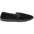 thumbnail image 4 of ABSOLUTE FOOTWEAR Mens Soft Velour Slippers/Indoor Shoes with Twin Gusset and Checked Design - Black - US 11, 4 of 7