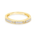 thumbnail image 2 of 1/7 CT Round & Baguette Cut White Cubic Zirconia Miligrain Engagement Band Ring In 14K Yellow Gold Plated Sterling Silver (Color: White, Clarity: VVS1-VVS2, 0.15 Cttw) -7.5, 2 of 7