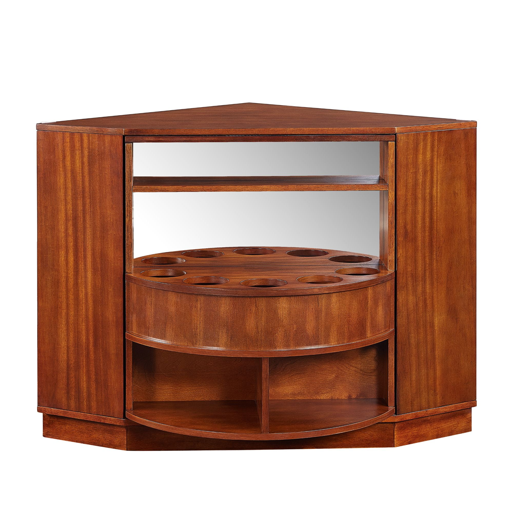 42" Brown Contemporary Rotating Corner Bar