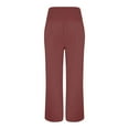 thumbnail image 6 of Charmgo Womens Capris for Summer, Women Summer Casual Drawstring Elastic High Waist Wide Leg Trousers Palazzo Pant Trousers with Pockets Linen Pants for Women Trendy, Capri Pants for Women Coffee, 6 of 7