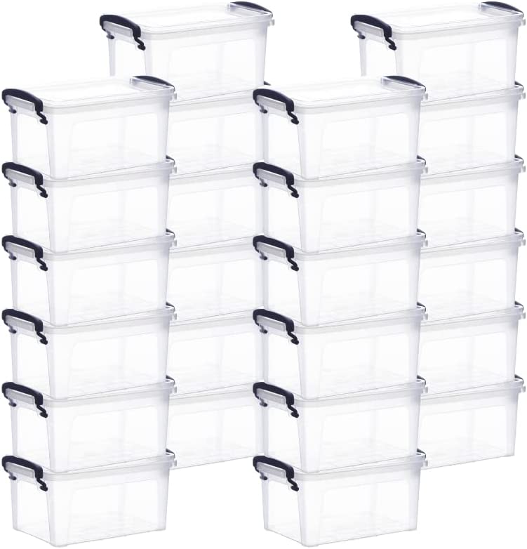 Superio Clear Storage Bins with Lids, Stackable Storage Box with