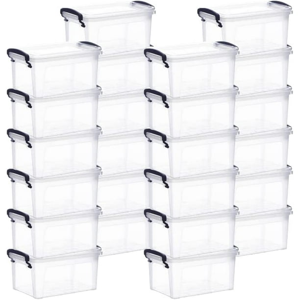Superio Clear Storage Bins with Lids, Stackable Storage Box with