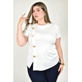 thumbnail image 1 of Blusa asimetrica con botones Roman Fashion /Tallas Extras, 5124 (Blanco) blanco 36, 1 of 7