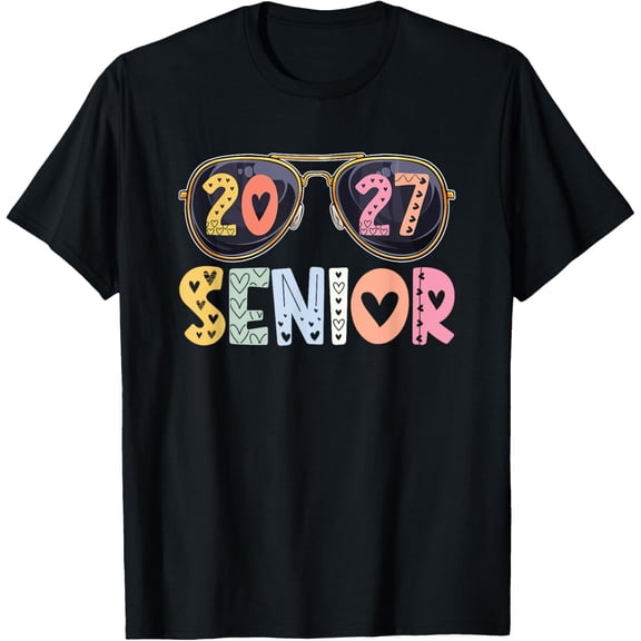 Class of 2027 Senior 2027 Graduation last day of school T-ShirtMen and women can wear, black T-shirts, gifts. Age: M,L,XL 2XL, 3XL, 110XL