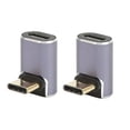 thumbnail image 2 of Dsseng 90 Degree USB C Adapter  Male To Female Aluminum Alloy Shell 90 Degree Right Angle Type C Adapter For Transmission For Charging, 2 of 8