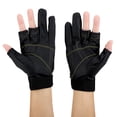 thumbnail image 2 of 1 par de guantes de pesca al aire libre, transpirables, resistentes al desgaste, 3 medio dedo, accesorio (negro), 2 of 8