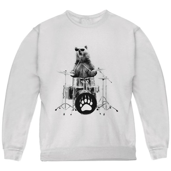 Bear Drummer Youth Sweatshirt White YMD