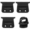 3x BaByliss Pro Graphite Fine Tooth T-Blade Fits All FX787 Models + Fade Soft Knuckle Neck Brush