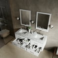 thumbnail image 4 of Castor 60 in W White Double Bath Vanity, Carrara Marble Top, and 28 in Mirrors, 4 of 10
