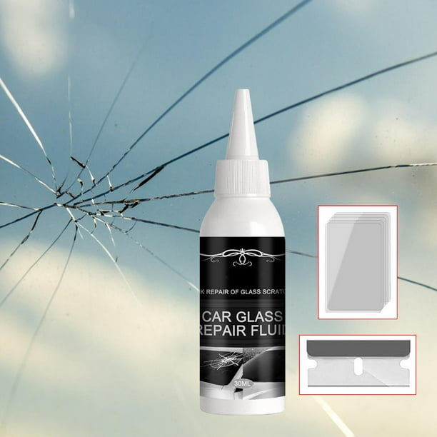 Pegamento para reparación de parabrisas de coche, juego de reparación de líquido de cristal para ventana de coche DIY para vehículo de fijación rápida 30ML Soledad Líquido reparador de grietas