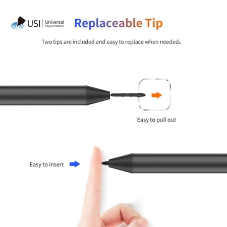 Penoval USI Stylus Pen for Chromebook with 4096 Levels Pressure for Lenovo chromebook Duet, ASUS chromebook C436, HP chromebook X360 12b, HP chromebook X360 14b?Including AAAA Battery & Spar