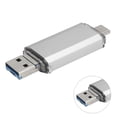 thumbnail image 4 of Disco U 3 en 1 Disco flash USB 3.0 plateado de alta velocidad de aleación de aluminio para computadoras de teléfonos móviles (256 GB), 4 of 8
