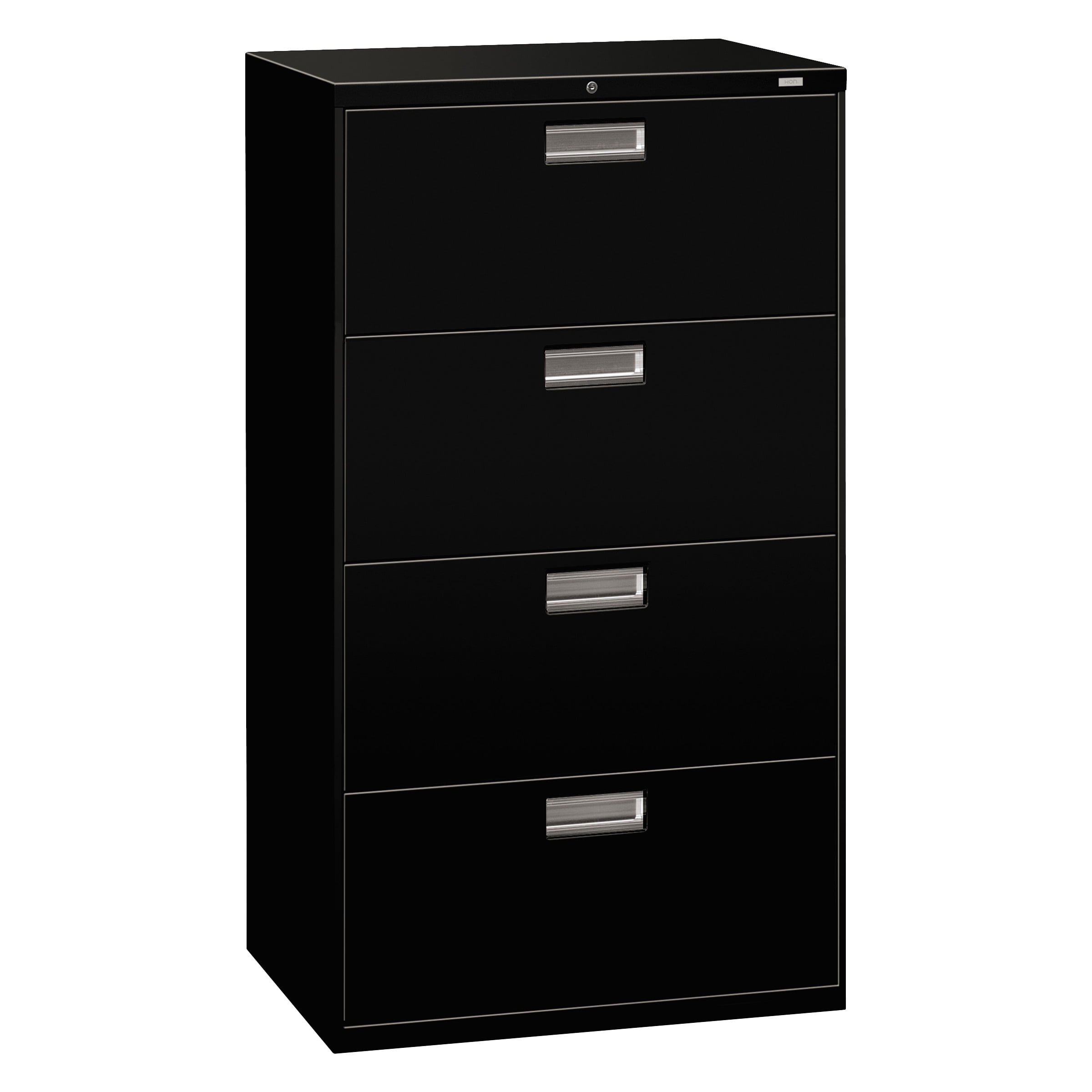 HON 4 Drawers Lateral Lockable Filing Cabinet, Black ...