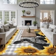 thumbnail image 3 of Large Area Rugs for Living Room Bedroom, Sunflower Cows 5'x8' Rug Washable Carpet Runner Indoor Outdoor, Farmhouse Floral Watercolor Botanical Plaid Non Slip Floor Mats Rug for Kitchen, Bathroom, 3 of 8