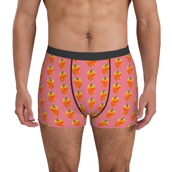 Mens Underwear Boxer Briefs - Bell Pepper hilarious Comfort Breathable men's boxer briefs with Flex Waistband