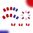 thumbnail image 2 of JZROCKER 4th of July Glues on Nails Short Square Fake Nails Independence Day French Tip Press on Nails Artificial Acrylic Nails, 2 of 8