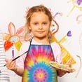 thumbnail image 2 of Colorful Tie Dye Mandala Pattern Kids Aprons for Girls and Boys,Adjustable Neck Strap Toddler Aprons for Kids Cooking Baking, 2 of 6