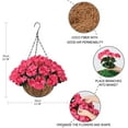 thumbnail image 5 of Artificial Flowers Hanging Basket with Begonia Silk Flowers for Outdoor/Indoor, Artificial Geranium Flowers in 12'' Basket for Patio Lawn Garden Fall Decoration(Orange), 5 of 5