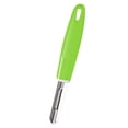 thumbnail image 1 of Pelador recto de acero inoxidable con mango de PP, diseño de agujero colgante portátil, pelador de verduras para cocina, restaurante, verde, 1 of 5