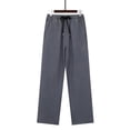 thumbnail image 2 of Riecok Mens Elastic Waist Pants Wide Leg Palazzo Pant Drawstring Solid Stylish Trousers with Pockets Dark Gray XL, 2 of 5