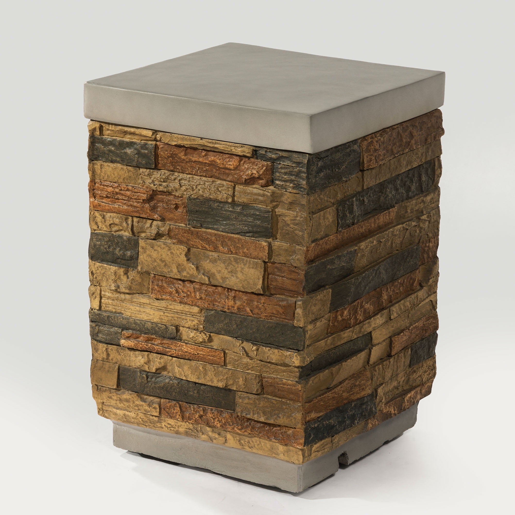 TrumanPick Fire Pit Propane Tank Holder Tank Cover Side Table 15.35"L x 15.35"W x 23"H
