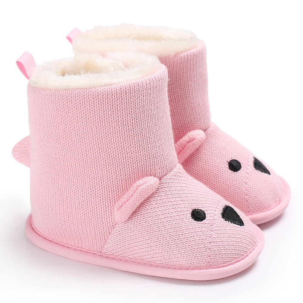 Baby Plush Boots Newborn Kids Cute Cartoon Bear Warm Shoes