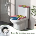 thumbnail image 4 of HELLHERO Sunflower Stripe Design Elastic Fabric Bathroom Toilet Lid Cover Set & Stays in Place Toilet Lid Cover & Universal for Toilet Elastic Edge, 4 of 8