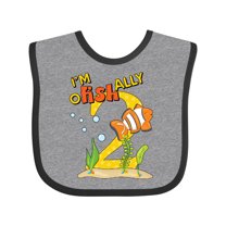 Inktastic I'm O-Fish-Ally Two- cute clownfish second birthday Boys or Girls Baby Bib