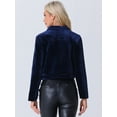 thumbnail image 3 of DARING DIVA Cropped Velvet Long Sleeve Zip Up Jacket XS Royal Blue, 3 of 6
