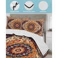 thumbnail image 4 of Orange Boho Flower King Size Down Alternative Comforter, Lightweight Comforter Quilt Bedding Set with Pillow Shams Traditional Oriental Tribal Ethnic All Seasons Bed Comforter Duvet Insert 96"x106", 4 of 7