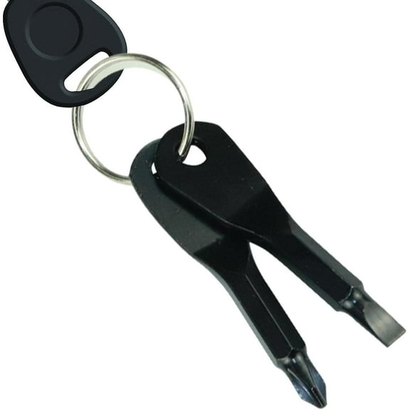 Keychain Screwdriver Set | 2-in-1 Screwdriver Set with Flathead and Phillips Bit | Multifunction Key Chain Screwdriver Portable Travel Kits for Outdoor Activities