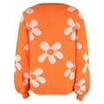 thumbnail image 5 of DeHolifer Sweater for Women Cute Flower Oversized Crewneck Cable Knit Pullover Top Long Sleeve Aesthetic Sweater Orange S, 5 of 5
